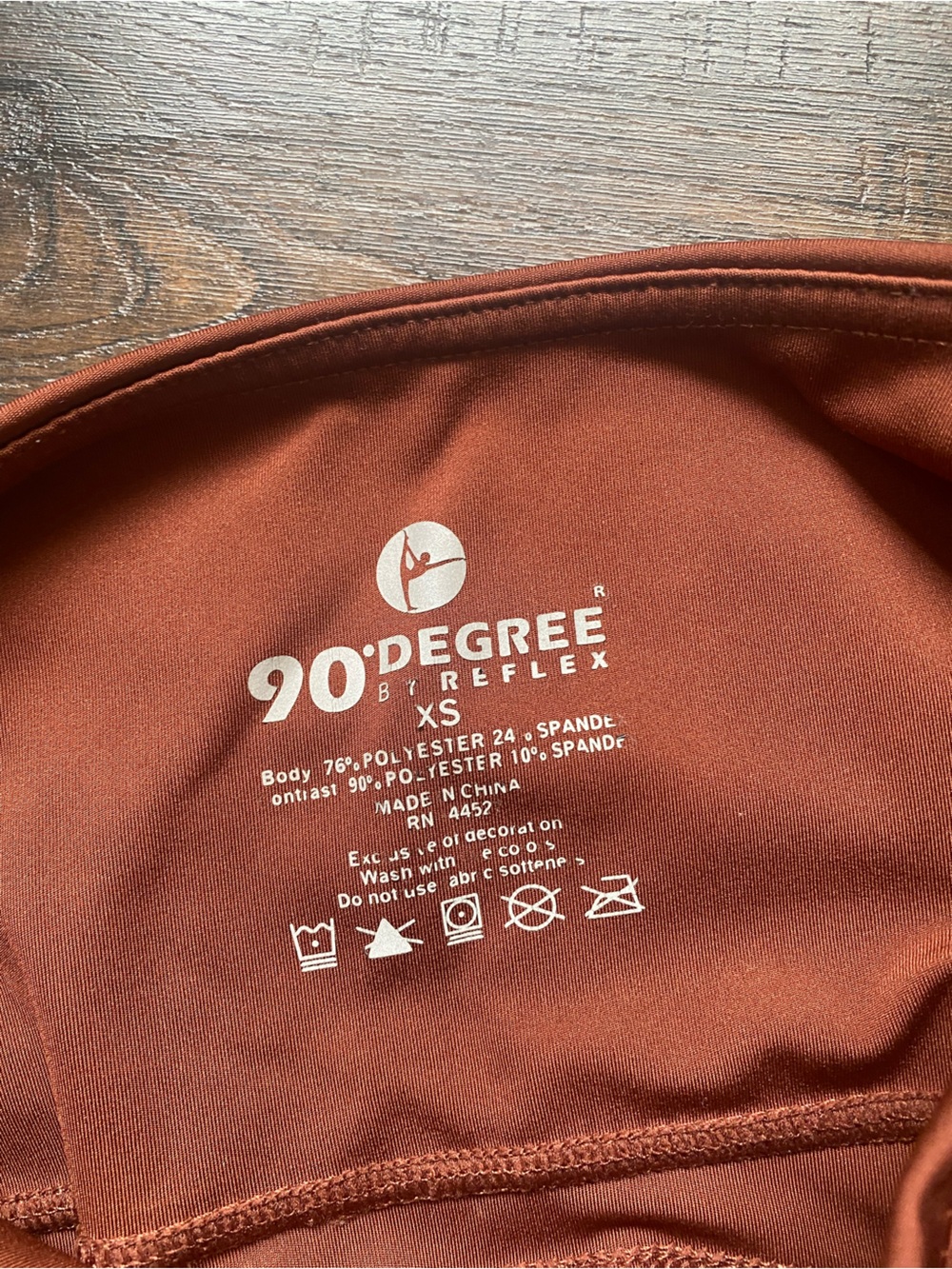 90 Degree By Reflex High-Waist Pocket Leggings - Dark Terracotta (Rust) - Picture 6 of 6